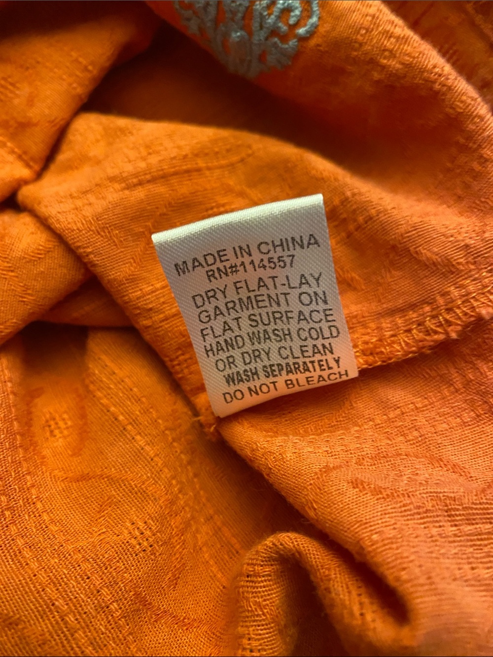 THML Orange Smocked-Neck Tassel Sleeve Blouse - Picture 6 of 11